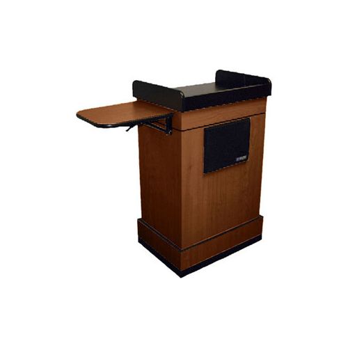  Adorama AmpliVox SW3230 Computer Lectern, Headset Mic, Mahogany SW3230-MH-HS