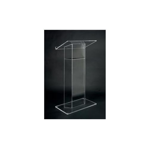  Adorama AmpliVox SN3075 RTA Acrylic Lectern with Shelf, Unassembled, Frosted SN307510