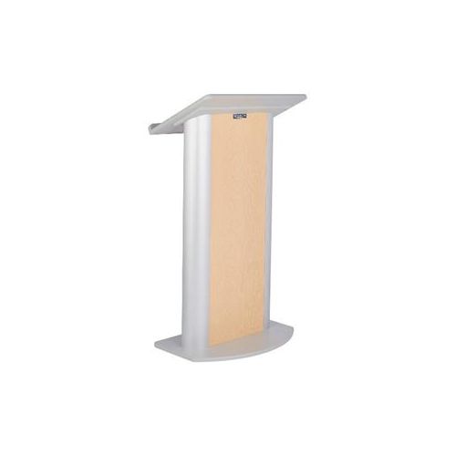  Adorama AmpliVox SW3110 Contemporary Flat Lectern with Lapel Mic, Hardrock Maple SW3110-L