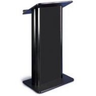 Adorama AmpliVox SW3097 Contemporary Flat Panel Lectern with Handheld Mic, Black SW3097-HH