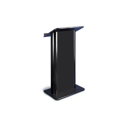  Adorama AmpliVox SW3097 Contemporary Flat Panel Lectern with Handheld Mic, Black SW3097-HH