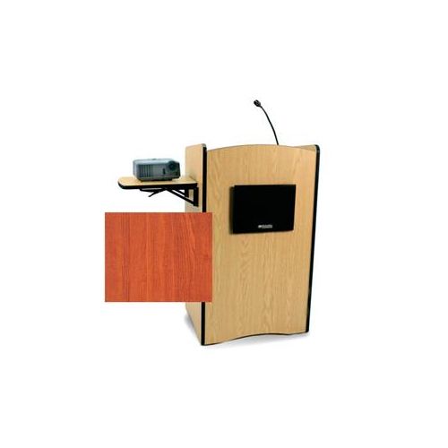  Adorama AmpliVox SS3230 Multimedia PC Lectern with Sound System, Cherry SS3230-CH