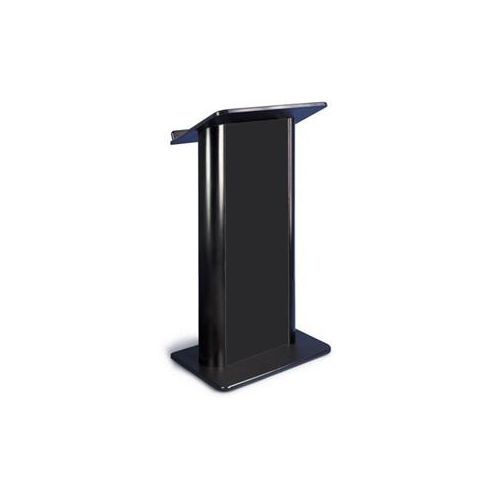  Adorama AmpliVox SW3097 Contemporary Flat Panel Lectern with Headset Mic, Black SW3097-HS