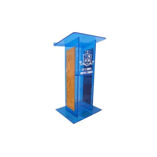  Adorama AmpliVox SN3540 H Style Lectern with Shelf & Panels, Custom Tint with Oak SN354036