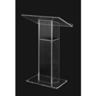 Adorama AmpliVox SN3055 Large Top Wing Style Acrylic Lectern with Shelf, Frosted SN305510