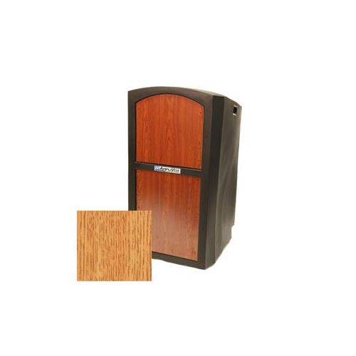  Adorama AmpliVox Pinnacle Multimedia Hard Shell Plastic Podium, Medium Oak SN3250-MO