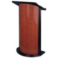 Adorama AmpliVox SW3145 Contemporary Curved Panel Lectern with Lapel Mic, Cherry SW3145-L