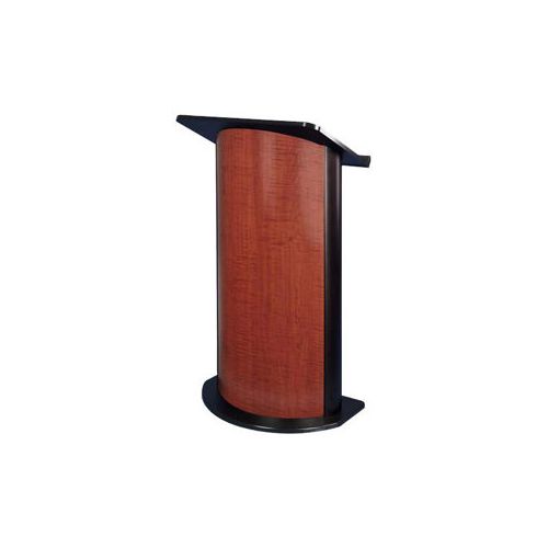  Adorama AmpliVox SW3145 Contemporary Curved Panel Lectern with Lapel Mic, Cherry SW3145-L