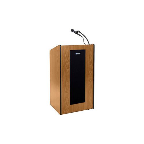  Adorama AmpliVox SW450 Plus Lectern, Handheld Mic, Medium Oak SW450-OK-HH