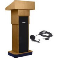 Adorama AmpliVox SW505A Column Lectern Lapel Mic, Light Oak SW505A-OK-L