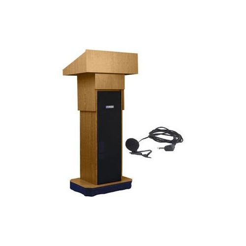  Adorama AmpliVox SW505A Column Lectern Lapel Mic, Light Oak SW505A-OK-L