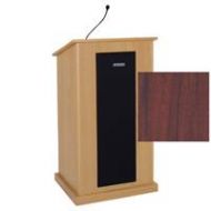 Adorama AmpliVox Chancellor Lectern with 50 Watt PA & Wired Mic, Mahogany S470-MH