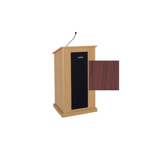  Adorama AmpliVox Chancellor Lectern with 50 Watt PA & Wired Mic, Mahogany S470-MH