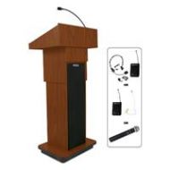 Adorama AmpliVox SW505 Wireless Executive Column Lectern with Over-Ear Mic, Black SW505-BK-HS