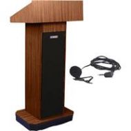 AmpliVox SW505 Column Lectern, Lapel Mic, Walnut SW505-WT-L - Adorama