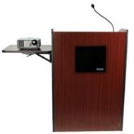 Adorama AmpliVox Wireless Presentation Podium with Lapel Mic, Mahogany SW3235-MH-L