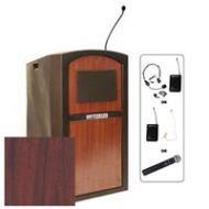 Adorama AmpliVox Wireless Pinnacle Multimedia Lectern with Headset Mic, Mahogany SW3250-MH-HS