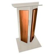 Adorama AmpliVox SN3545 V Style Lectern with Shelf & Panels, Frosted with Walnut SN354517