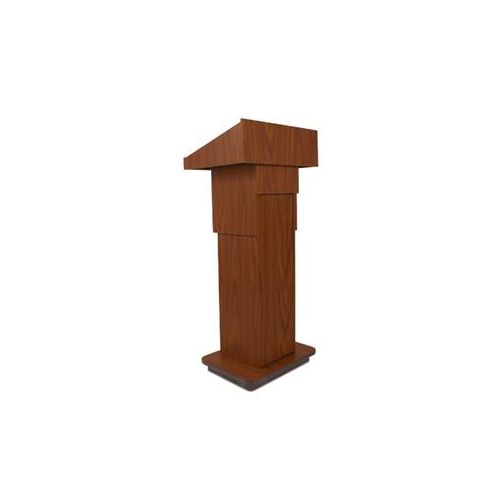  Adorama AmpliVox SW505 Wireless Executive Column Lectern with Over-Ear Mic, Cherry SW505-CH-HS