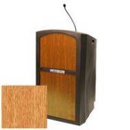 Adorama AmpliVox Pinnacle Multimedia Lectern with Mic, Medium Oak ST3250-MO