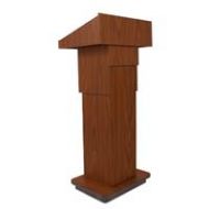 Adorama AmpliVox SW505 Wireless Executive Column Lectern with Handheld Mic, Maple SW505-MP-HH