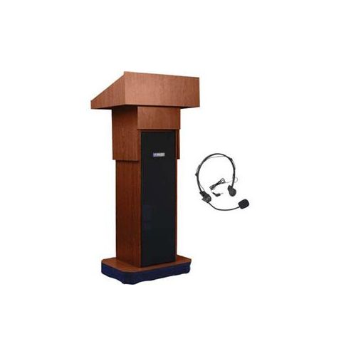  Adorama AmpliVox SW505A Column Lectern Headset Mic, Walnut SW505A-WT-HS