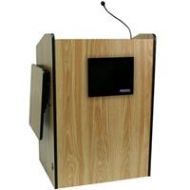 Adorama AmpliVox Wireless Presentation Podium with Lapel Mic, Medium Oak SW3235-OK-L