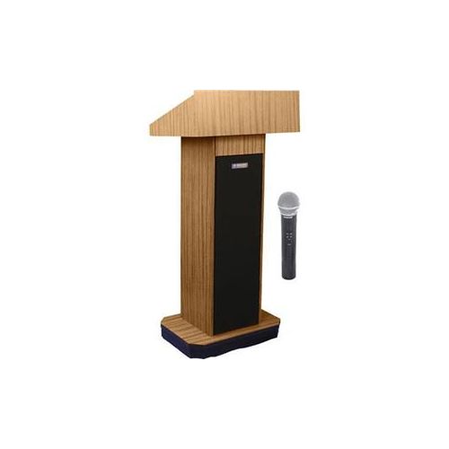  Adorama AmpliVox SW505 Column Lectern, Handheld Mic, Light Oak SW505-OK-HH