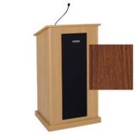 Adorama AmpliVox Chancellor Lectern with 50 Watt PA & Wired Mic, Walnut S470-WT