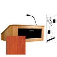 Adorama AmpliVox SW3025 Victoria Tabletop Lectern with Headset Mic, Cherry SW3025-CH-HS