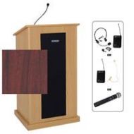 Adorama AmpliVox SW470 Chancellor Lectern with Headset Mic, Mahogany SW470-MH-HS