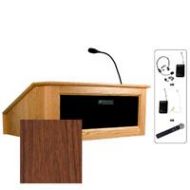 Adorama AmpliVox SW3025 Victoria Tabletop Lectern with Handheld Mic, Walnut SW3025-WT-HH