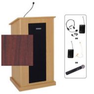 Adorama AmpliVox SW470 Chancellor Lectern with Handheld Mic, Mahogany SW470-MH-HH