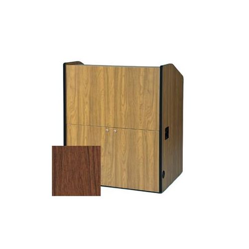  Adorama AmpliVox Multimedia Smart Podium without Sound System, Walnut SN3430-WT