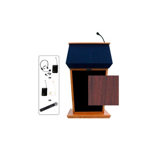  Adorama AmpliVox SW3040 Patriot Lectern with Lapel Mic, Mahogany SW3040-MH-L