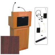 Adorama AmpliVox SW3010 Oxford 2-Piece Lectern with Headset Mic, Mahogany SW3010-MH-HS