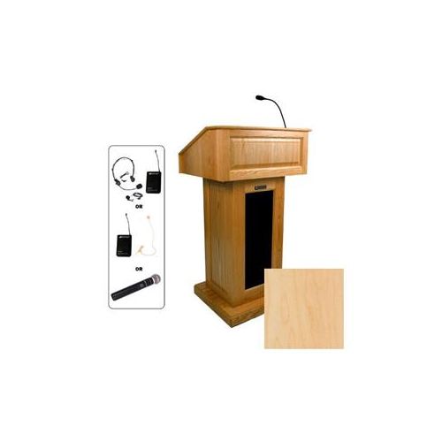  Adorama AmpliVox SW3020 Victoria Lectern with Lapel Mic, Maple SW3020-MP-L