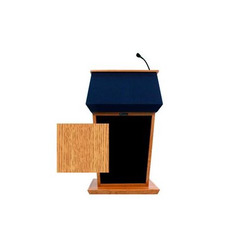  Adorama AmpliVox SS3040 Patriot Lectern with Sound System, Natural Oak SS3040-OK