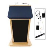 Adorama AmpliVox SW3045 Patriot Plus Lectern with Handheld Mic, Maple SW3045-MP-HH