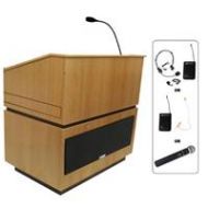 Adorama AmpliVox SW3030 Coventry Lectern with Handheld Mic, Natural Oak SW3030-OK-HH