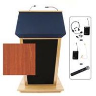 Adorama AmpliVox SW3045 Patriot Plus Lectern with Lapel Mic, Cherry SW3045-CH-L