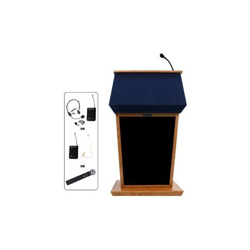  Adorama AmpliVox SW3040A Wireless Patriot Lectern with Handheld Microphone, Maple SW3040AMPHH