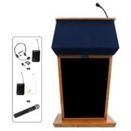 Adorama AmpliVox SW3040A Wireless Patriot Lectern with Lapel & Headset Mic, Cherry SW3040ACHL