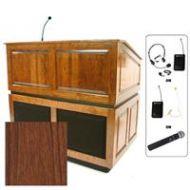 Adorama AmpliVox SW3035 Ambassador Lectern with Sound and Handheld Mic, Walnut SW3035-WT-HH