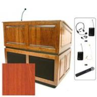 Adorama AmpliVox SW3035 Ambassador Lectern with Handheld Mic, Cherry SW3035-CH-HH