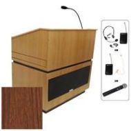 Adorama AmpliVox Wireless Coventry Lectern with Handheld Mic, Walnut SW3030-WT-HH