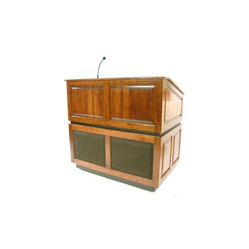  Adorama AmpliVox SS3035 Ambassador Lectern with Wired Sound System, Natural Oak SS3035-OK