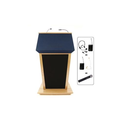  Adorama AmpliVox SW3045 Patriot Plus Lectern with Lapel Mic, Maple SW3045-MP-L