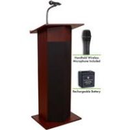 Adorama Oklahoma Sound Power Plus 111PLS Lectern with Battery & Handheld Mic, Mahogany M111PLS-MY/LWM-5