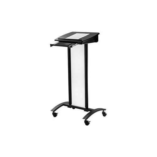  Adorama Oklahoma Sound Conversation Lectern, Polycarbonate Panel, Freestanding, Black CVSPP